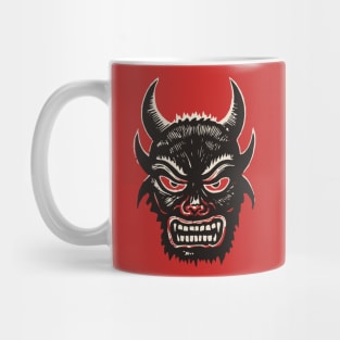 Lino Cut Devil Mug